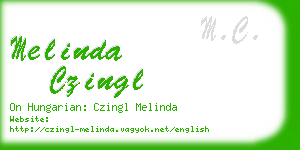 melinda czingl business card